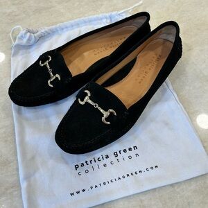 Patricia Green Black Suede Caroline Horsebit Drivers